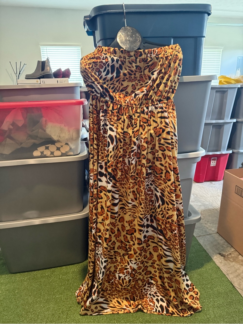 Strapless Leopard Print Maxi Dress - Bold Animal Print p36 - Picture 2 of 5